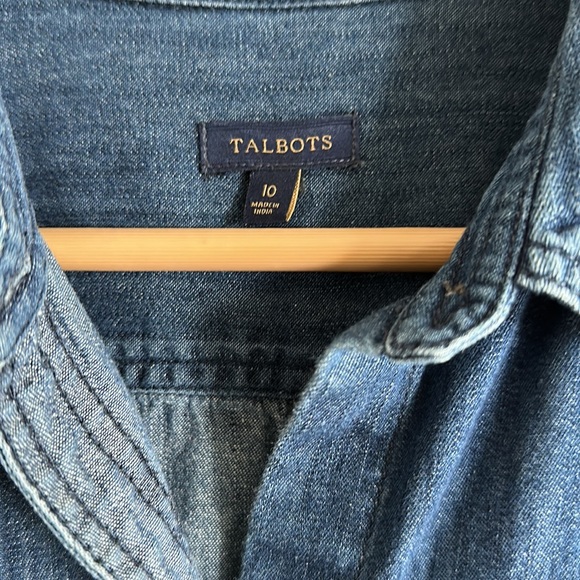 Talbots denim size 10 button down dress - Picture 2 of 7